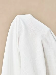 Boho Mama Maternity Versatile Pleated Dress For Vacation And Daily Wear - White - View 9