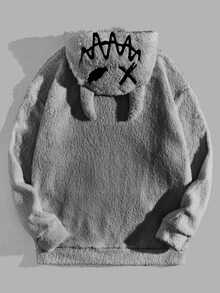 GETOML Moletom Oversized Masculino com Bordado de Desenho Animado e ...