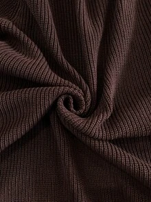 SHEIN CURVE+ Plus Size Women Lace Patchwork Casual Daily Long Sleeve Sweater Winter - Brown - View 9