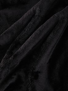 SHEIN 青少年男孩黑白五角星毛絨布料保暖內裡加厚居家服2件套，適合冬季 - 黑與白 - 查看 11