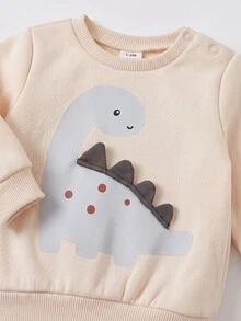 SHEIN Kids Kids Kids Newborn Set Long Sleeve Kids Sweatshirt + Corduroy Winter Pants - Multicolor - View 4