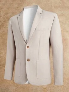 EASEVO Men's Plus Size Button Long Sleeve Jacket And Vest With Pants Suit Set Halloween Christmas Winter Party Autumn - Apricot - View 8