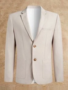 EASEVO Men's Plus Size Button Long Sleeve Jacket And Vest With Pants Suit Set Halloween Christmas Winter Party Autumn - Apricot - View 3