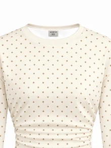 Tween Girl Polka Dot Kids Pleated Casual Daily Long Sleeve Autumn Sweatshirt - Multicolor - View 3