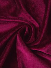 Lucivie Women's Elegant Cocktail Night Out Burgundy Velvet Collared Button Down Long Sleeve Ruched Bodycon Mini Dress Christmas Fall - Burgundy - View 8