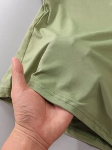 SHEIN Explorewe 2件組小男孩夏季套裝 2024新款時尚短袖套裝 時尚服飾 夏季度假生日海灘 粉紅色 - 軍綠色 - 查看 8