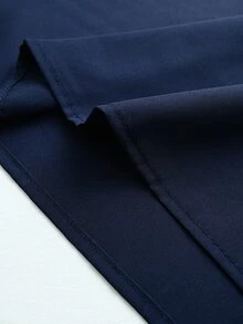 Velvienne 大尺碼優雅通勤純色洋裝 秋季 - 藏蓝色 - 查看 6