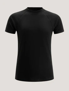 Driftmere Men's Half High Collar Running Shirts, Moisture Wicking, Quick Dry, Breathable, Cool Workout Athletic T-Shirts Sports Black Summer - Black - View 4