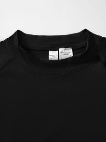 Driftmere Men's Half High Collar Running Shirts, Moisture Wicking, Quick Dry, Breathable, Cool Workout Athletic T-Shirts Sports Black Summer - Black - View 6