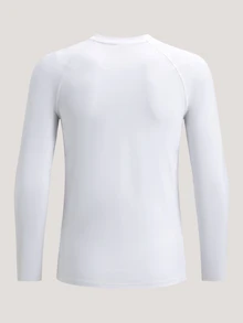 Driftmere Men's Gift Men's Compression Sports Quick-Dry T-Shirt, Fitness Long Sleeve Skin-Friendly Soft Elastic Base Layer White - White - View 5