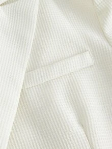 Manfinity RebelGame Bộ 2 món nam thời trang dệt kiểu dáng trẻ trung thoải mái gồm áo blazer tay dài dáng rộng và quần ống đứng lưng thun - Màu be - Xem 4