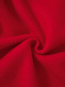 Rusticease Plus Size Red Ruffle Trim Lace Patchwork Layered Round Neck Extra Long Sleeve Sweatshirt Casual Elegant Streetwear Fall Winter 2026 Christmas - Red - View 6