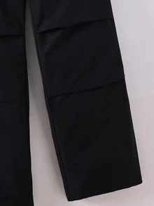 SHEIN Vacaura 青少年男孩 2件套冬季字母印花短袖T恤與工裝褲套裝 寬鬆休閒校園日常街頭風套裝 - 彩色 - 查看 8