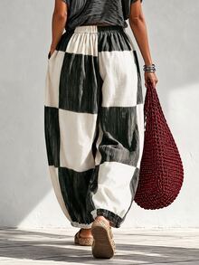 Glimmora Women's Colorblock Casual Daily Wear Long Pants - Multicolor - View 2