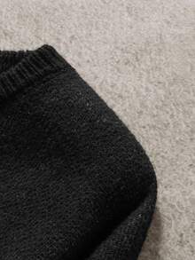 NEOSTRIT Men's Fashion Versatile Jacquard Crew Neck Long Sleeve Sweater Streetwear - Black - View 7