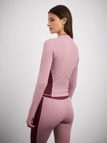 Nöista Activewear Long Sleeves Top With Chinese Buttons - Dusty Purple - View 4