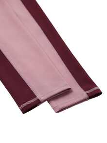 Nöista Quần legging thể thao có dải phối màu tương phản ở hai bên - Bụi tím - Xem 9