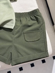 Souflis Souflis Baby Boy / Infant / Toddler Casual Academy Style Polo Shirt + Shorts 2pcs Set, Spring/Summer - Green - View 8