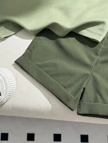 Souflis Souflis Baby Boy / Infant / Toddler Casual Academy Style Polo Shirt + Shorts 2pcs Set, Spring/Summer - Green - View 10
