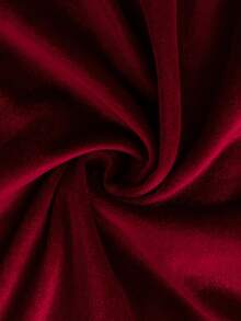 GlowEve Winter Clothes Women's Burgundy Velvet Mini Dress, Lace Mock Neck, Cowl VInset - Red - View 4