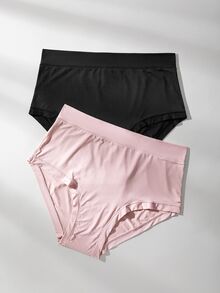 LUVLETTE Set de 2 paquetes de bragas básicas de corte medio sin marcas para mujer - cómodas y casuales - Multicolor - Ver 5
