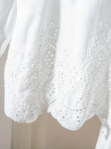 SHEIN Tween Girls 2pcs/Set Children's All White Summer Tea Party Holiday Wedding Korean Fashion Cute Western Short Sleeved Mori Style Top Mini Skirt - White - View 9