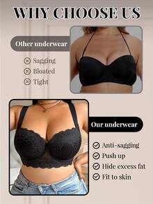 DesireSculpt Two Piece Plus Size Push Up Bra In Lace Fantasy Elegant Style Multicolor - Multicolor - View 4