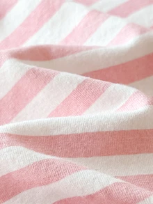 Autumn/Winter New 2-Piece Pink Striped Strawberry Pattern Set, Half-High Neck Design, Wide-Leg Pants Style, Fashionable And Sweet, Suitable For Outings, School And Other Occasions - Pink - View 5