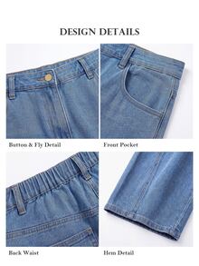 ELLERISSA Plus Size jeans i mediumtvätt med hög midja och smala barrelben i denim - Mediumtvätt - Visa 7