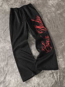 Manfinity Dauomo Men's Letter Print Pocket Casual Flare Pants - Multicolor - View 3