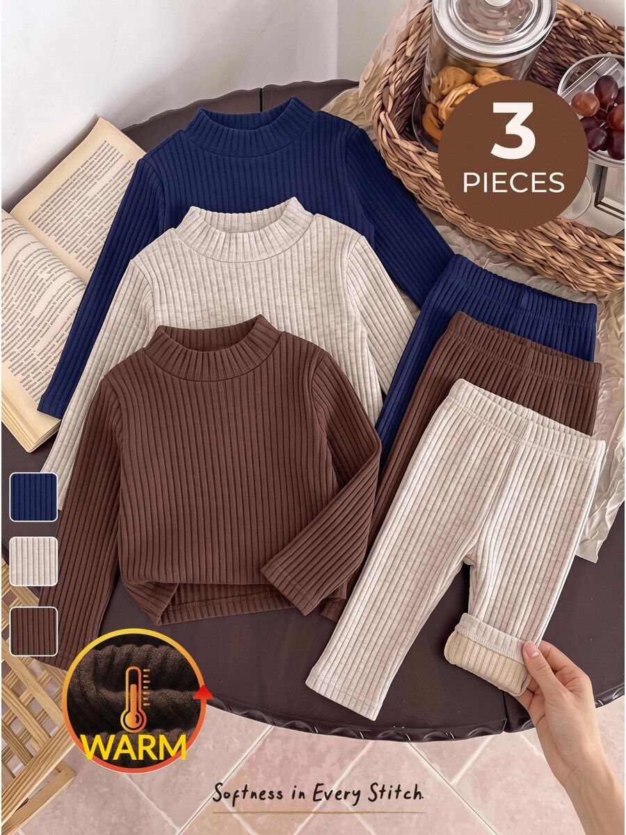 Cozy Pixies ملابس علوية طويلة الأكمام بلون موحد كاجوال للاستخدام اليومي للأطفال الذكور - متعدد الألوان - مشاهدة 1