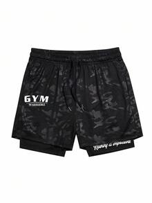 Gym Rark 男士運動田徑搖滾短褲 高彈性 無拘束活動 Dry Fit 訓練健身輕量慢跑 黑色 - 黑色 - 查看 3