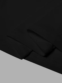 Manfinity Homme Camisa Polo Casual de Manga Larga con Botones Delanteros de unicolor para Hombre Talla Grande, para Salir, para Otoño, Formal - Negro - Ver 6