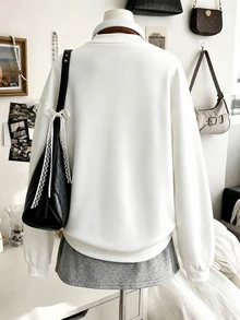 Lalippa Women's Solid Color Casual Versatile Everyday Long Sleeve Sweatshirt - Multicolor - View 2