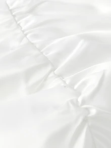 SHEIN MOD Sexy Sweet Lace Satin Skirt - White - View 3