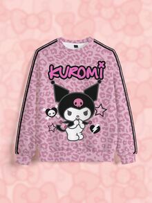 HELLO KITTY AND FRIENDS | SHEIN Women's Cartoon Print Long Sleeve Crew Neck Sweatshirt - White - View 1