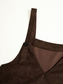 Rusticease Plus Size Brown Ribbed Button Hooded Long Sleeve Two Pieces Set Elegant Formal Fall Winter 2026 - Brown - View 5