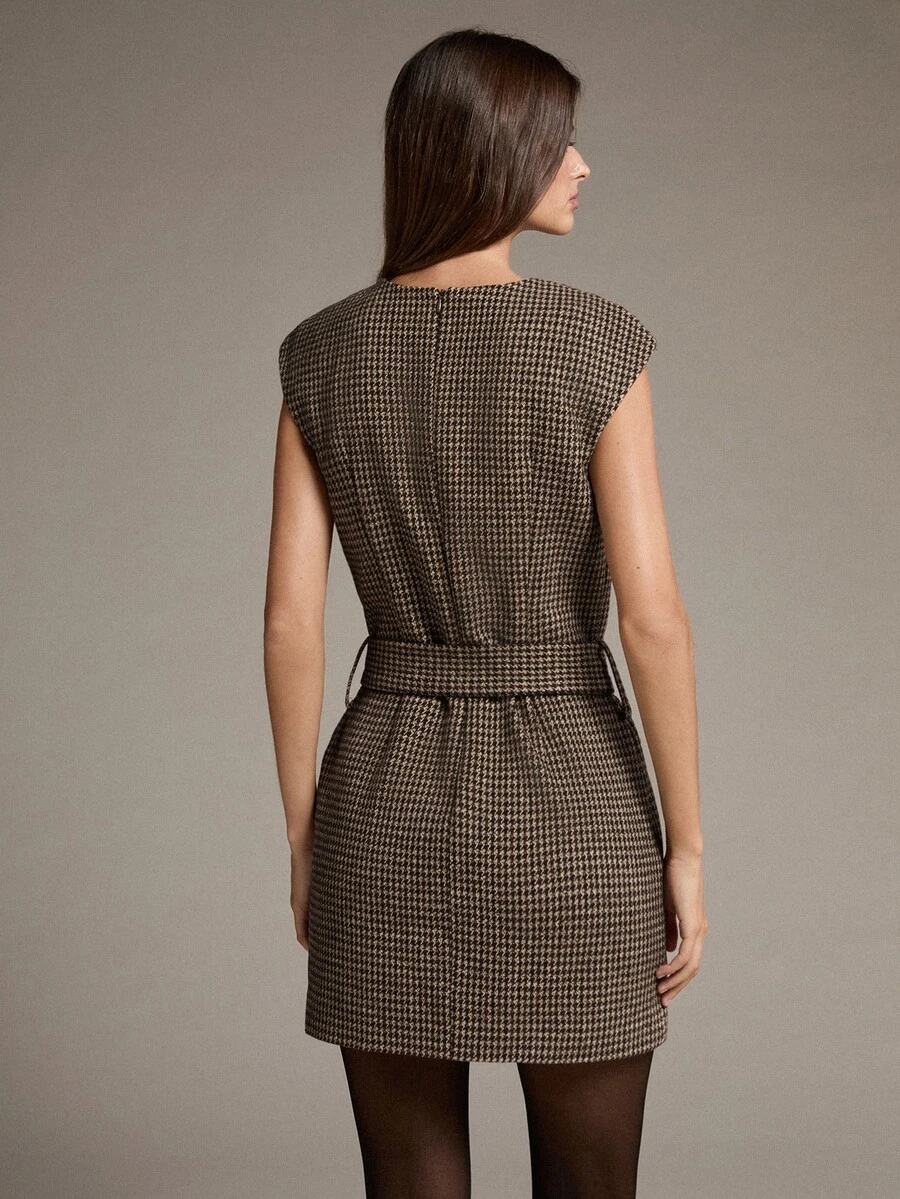 MOTF PREMIUM WOMEN'S PLAID CASUAL DAILY SUMMER MINI DRESS - Coffee - View 2