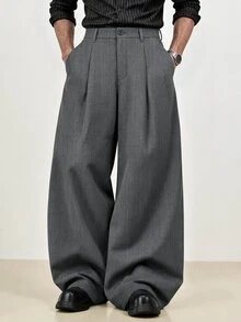 TOKVUE Women's Solid Color Business Casual Commute Pocket Wide Leg Trousers - Black - View 3
