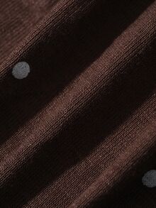 Dazy Plus Fashion Polka Dot Casual Minimalist Long Pants 2-Piece Pajama Set Fall - Brown - View 3