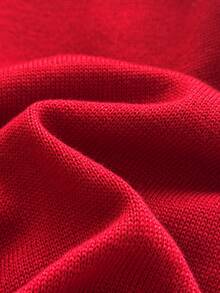 SHEIN Baby Girl Letter Pattern Casual Daily Knit Autumn Winter Romper - Red - View 6