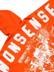 ROMWE MEN Street Life Spring Casual Graphic Men's Letter Graphic Long Sleeve Drawstring Hooded Casual Sweatshirt, Autumn, Winter, Y2K - Orange - View 4