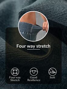 Flexra Women's Casual Athleisure Everyday Washed Elastic Waist Jeans Gym Workout Aqua Blue Summer - Light Wash - View 9