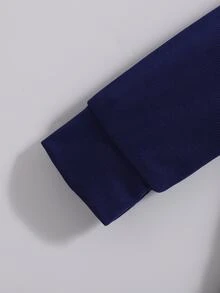 Souflis Souflis 2件組男嬰時尚花卉印花休閒2合1襯衫外套與長褲套裝，適合春秋婚禮，海軍藍 - 藏蓝色 - 查看 8