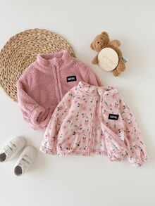 SHEIN 2件裝女嬰秋冬外套 - 粉色 - 查看 3
