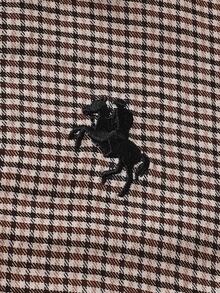 女童千鳥格 POLO 長袖洋裝，對比白色領口、拼接袖口、荷葉邊魚尾下擺，學院風刺繡貼布，春秋休閒大童女裝 - 彩色 - 查看 4