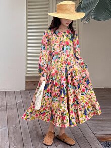 Dazy Kids 大童女孩秋季服飾 大號無袖碎花背心洋裝 夏季 - 彩色 - 查看 4