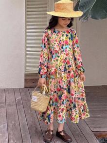 Dazy Kids 大童女孩秋季服飾 大號無袖碎花背心洋裝 夏季 - 彩色 - 查看 2
