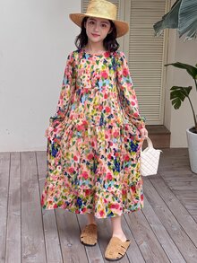 Dazy Kids 大童女孩秋季服飾 大號無袖碎花背心洋裝 夏季 - 彩色 - 查看 5