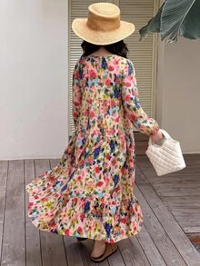 Dazy Kids 大童女孩秋季服飾 大號無袖碎花背心洋裝 夏季 - 彩色 - 查看 3